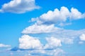 Cloudscape Blue sky and white clouds, wide panorama Royalty Free Stock Photo