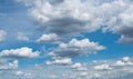 Cloudscape. The blue sky with white-grey clouds Royalty Free Stock Photo