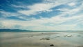 Low Angle View Of Clouds In Sky. Epic storm cloudscape. Soft sunlight, sun rays. Clear blue sky. Natural pattern, texture, Royalty Free Stock Photo