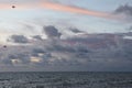 Cloudscape, Colored Clouds at Sunset near the Ocean, Background Royalty Free Stock Photo