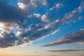 Cloudscape Colored Clouds at Sunset Royalty Free Stock Photo