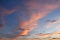 Cloudscape, Colored Clouds at Sunset near the Ocean in a Blue Sky Royalty Free Stock Photo