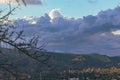 Cloudscape of cumulus, nimbus clouds over griffith park canyon Royalty Free Stock Photo