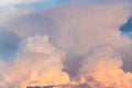 Cloudscape cumulus weather sunlight heaven cloudy fluffy atmosphere climate dusk sunrise dramatic dawn meteorology storm flying Royalty Free Stock Photo