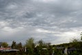 Cloudscape with dark Mammatus clouds