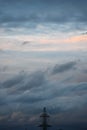 Cloudscape, dramatic Clouds at Sunset near the Ocean Royalty Free Stock Photo