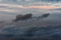 Cloudscape, dramatic Clouds at Sunset near the Ocean Royalty Free Stock Photo