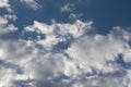 Cloudscape full of white fluffy cummulus clouds