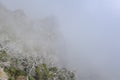 Cloudscape. Mountain range and peaks covered in clouds, fog and mist on Madeira Island , Portugal