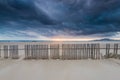 Cloudscape over beach and ocean in Spain, before storm Royalty Free Stock Photo