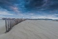 Cloudscape over beach and ocean in Spain, before storm Royalty Free Stock Photo