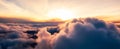 Cloudscape over Canadian Mountain Landscape. Aerial. Dramatic Clouds Sunset Sky Royalty Free Stock Photo