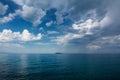 Cloudscape over lake alakol. Kazakhstan