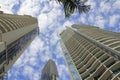 Modern tall tower buildings in Australia, low-angle view to sky