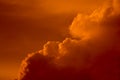 Dramatic orange thunderhead cloud
