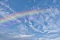 Cloudscape rainbow of natural sky with blue sky and white clouds Royalty Free Stock Photo