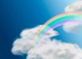 Cloudscape rainbow of natural sky with blue sky and white clouds. vector illustration Royalty Free Stock Photo