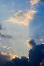 Cloudscape with rays of sun Royalty Free Stock Photo