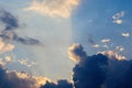 Cloudscape with rays of sun Royalty Free Stock Photo