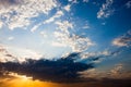 Cloudscape with the sun rays radiating from behind the cloud Royalty Free Stock Photo