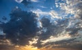 Cloudscape with the sun rays radiating from behind the cloud Royalty Free Stock Photo