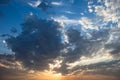 Cloudscape with the sun rays radiating from behind the cloud Royalty Free Stock Photo