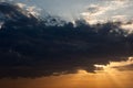 Cloudscape with the sun rays radiating from behind the cloud Royalty Free Stock Photo