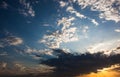 Cloudscape with the sun rays radiating from behind the cloud Royalty Free Stock Photo