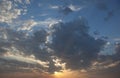 Cloudscape with the sun rays radiating from behind the cloud Royalty Free Stock Photo