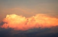 Cloudscape at sunset, beautiful colored sky with big orange clouds Royalty Free Stock Photo