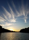 Cloudscape Sunset Over Lazy River Royalty Free Stock Photo