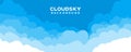 Cloudscape illustration with copy space. Blue sky background