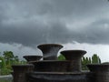 Cloudy above the fountain