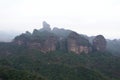 Cloudy aerial view of the Yangyuanshi Tourist Area Royalty Free Stock Photo