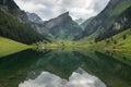 Cloudy Afternoon by Seealpsee Lake in the Swiss Alps, Royalty Free Stock Photo