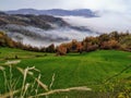 cloudy autumn morning in the bolognese hills Royalty Free Stock Photo