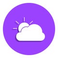 cloudy badge icon. Simple glyph, flat vector of web icons for ui and ux, website or mobile application Royalty Free Stock Photo