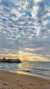 Cloudy beach with Sunset