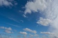 Cloudy blue color sky with white clouds. Nature background. abstract wallpaper Royalty Free Stock Photo