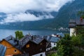 Cloudy blue hour in Hallstatt that is located in Austria. Perfect travel European travel destination for tourism from all over the