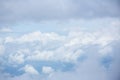 Cloudy and blue sky for background. nature background white cloud and blue sky view from airplane windows. Royalty Free Stock Photo