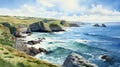 United Kingdom Coastal Landscapes: Captivating Watercolor Illustrations
