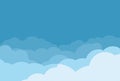 Clouds, sky background. Flat cartoon style. Just. Abstraction concept. Blue sky and white clouds. 