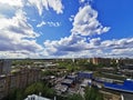 Cloudy blue sky, Krasnogorsk, Moscow area, Russia