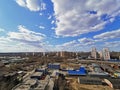 Cloudy blue sky in Krasnogorsk, Moscow, Russia