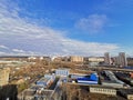 Cloudy blue sky in Krasnogorsk, Moscow, Russia