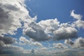 Splendid blue sky covered with puffy cumulus clouds Royalty Free Stock Photo
