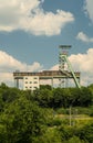 Cloudy blue sky over a watching tower in Altenkirchen, Germany Royalty Free Stock Photo