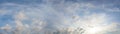 Cloudy blue sky panorama. Sky and beautiful clouds Royalty Free Stock Photo