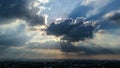 Cloudy on blue sky before sunset in Bangkok Royalty Free Stock Photo